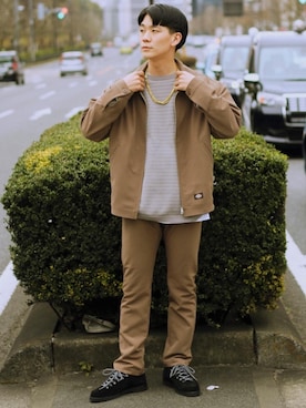 「Dickies（ディッキーズ）のアイテム（ブルゾン）」を使った、Jedikさん（メンズ・169cm）の冬コーディネート