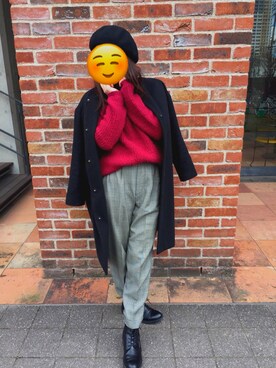 「BLISS POINT（ブリスポイント）のアイテム（その他アウター）」を使った、yuyuさん（レディース・160cm）の冬コーディネート