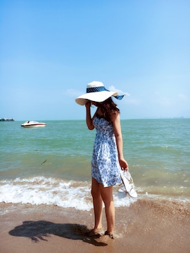 「ONLY（オンリー）のアイテム（ワンピース/ドレス）」を使った、喵喵喵さん（レディース・170cm）の夏コーディネート