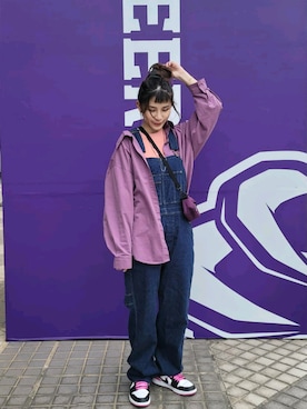 「orSlow（オアスロウ）のアイテム（オールインワン・サロペット）」を使った、Doreenさん（レディース・164cm）の冬コーディネート