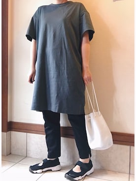 「UNIQLO（ユニクロ）のアイテム（ワンピース/ドレス）」を使った、さくさん（レディース・153cm）の夏コーディネート