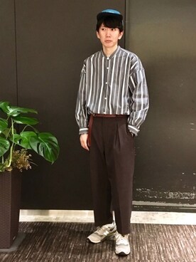 「JUNRED（ジュンレッド）のアイテム（キャップ）」を使った、tmkさん（メンズ・168cm）の秋コーディネート