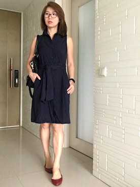 「working style」｜「アイテム（シャツワンピース）」を使った、chalinnさん（レディース・165cm）の夏コーディネート