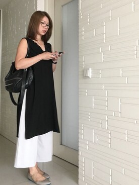 「working style」｜「アイテム（チュニック）」を使った、chalinnさん（レディース・165cm）の夏コーディネート