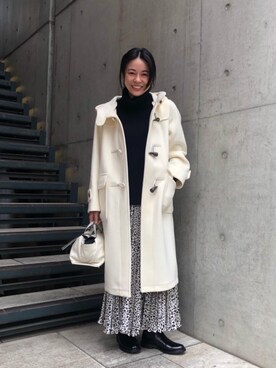 「UNITED ARROWS（ユナイテッドアローズ）のアイテム（ダッフルコート）」を使った、NAOKOさん（レディース・159cm）の秋コーディネート