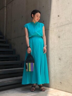 「EleSac（エルサック）の＜ELESAC（エルサック）＞PESCA ハンドバッグ◆（ハンドバッグ）」を使った、NAOKOさん（レディース・159cm）の夏コーディネート