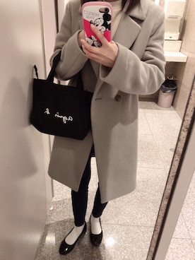 「アニエスベー」｜「アイテム（その他アウター）」を使った、Noさん（レディース・149cm）の冬コーディネート