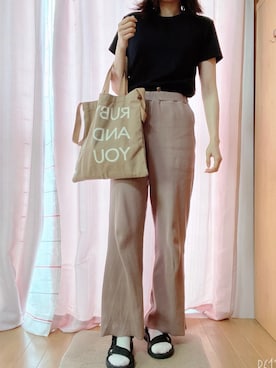 「RUBY AND YOU（ルビーアンドユー）のアイテム（トートバッグ）」を使った、Noさん（レディース・149cm）の夏コーディネート