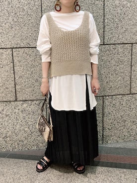 「DouDou（ドゥドゥ）のアイテム（ピアス（両耳用））」を使った、chihiroさん（レディース・147cm）の夏コーディネート
