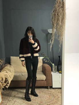 「PULL&BEAR（プルアンドベア）のアイテム（その他アウター）」を使った、blackdaze hyeminさん（レディース・163cm）の春コーディネート