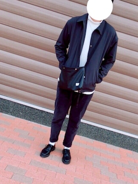 「LIDNM（リドム）のアイテム（ナイロンジャケット）」を使った、シンゲンさん（メンズ・175cm）の冬コーディネート