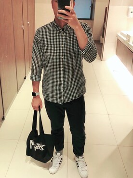 「SPAO（スパオ）のアイテム（ジャケット/アウター）」を使った、win wangさん（メンズ・171cm）の秋コーディネート