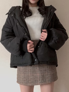 「韓国好きな人と繋がりたい」｜「アイテム（ダウンジャケット/コート）」を使った、min-jiさん（レディース・157cm）の冬コーディネート