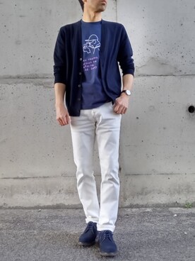 カーディガン ボレロを使った ホワイトデニム のメンズ人気ファッションコーディネート Wear カーディガン ボレロを使った ホワイトデニム のメンズ人気ファッションコーディネート Wear