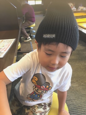 「FITH（フィス）のアイテム（ニットキャップ/ビーニー）」を使った、R&E☆bro☆さん（キッズ・110cm）の秋コーディネート