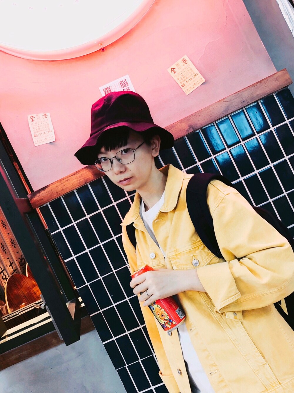 「秋」｜「ZARAのアイテム（デニムジャケット、イエロー系）」を使った、我是你柒爷_さん（レディース・170cm）の秋コーディネートの1枚目の写真