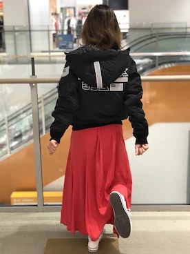 「新作」｜「アイテム（MA-1）」を使った、浅野ゆきさん（レディース・158cm）の夏コーディネート