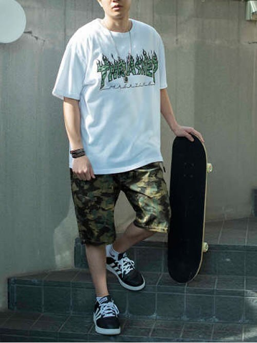 大きいサイズのメンズ服ミッド ミッド インターナショナル 大きいサイズのメンズ服の通販サイト Thrasherのtシャツ カットソーを使った コーディネート Wear