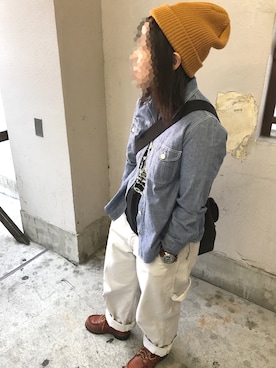 「アイテム（メッセンジャーバッグ）」を使った、ハッシーさん（メンズ・177cm・30代）の春コーディネート