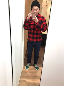 「バッファローチェック」｜ハッシーさん（メンズ・177cm）の冬コーディネート