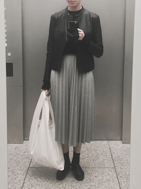 「UNIQLOU」｜「アイテム（アクセサリー）」を使った、Ayaさん（レディース・173cm）の春コーディネート