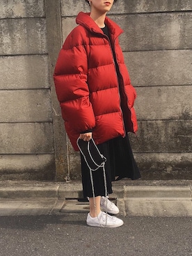「アイテム（イヤリング）」を使った、Ayaさん（レディース・173cm・20代）の冬コーディネート