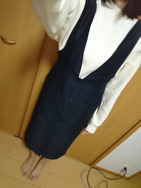 「UNIQLOU」｜「アイテム（オールインワン・サロペット）」を使った、chumiさん（レディース・169cm）の秋コーディネート