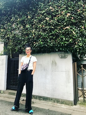 「ALBEROBELLO（アルベロベロ）のアイテム」を使った、IZUMI さん（レディース・163cm）の夏コーディネート