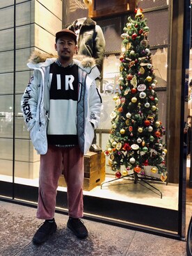 「AVIREX（アヴィレックス）のアイテム（ミリタリージャケット）」を使った、Junichiさん（メンズ・180cm）の秋コーディネート
