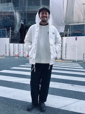 「AVIREX（アヴィレックス）のアイテム（ブルゾン）」を使った、Junichiさん（メンズ・180cm）の冬コーディネート
