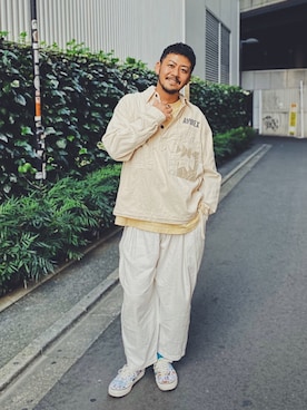 AVIREXのジャケット/アウター（ホワイト系）を使ったメンズ人気