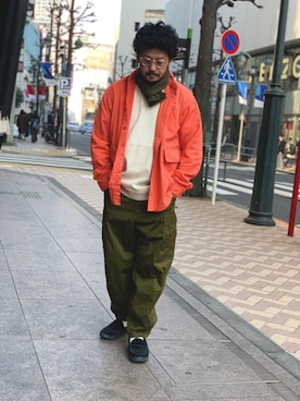 「AVIREX（アヴィレックス）のアイテム（スウェット）」を使った、Junichiさん（メンズ・180cm）の冬コーディネート