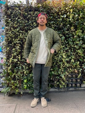 「AVIREX（アヴィレックス）のアイテム（スウェット）」を使った、Junichiさん（メンズ・180cm）の春コーディネート