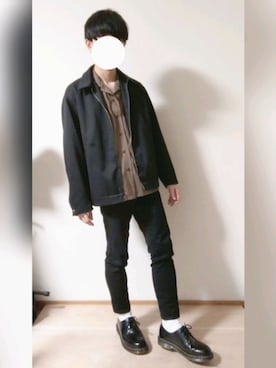 踊れない星野源さん(メンズ・170cm)の冬コーディネート