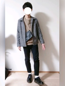 踊れない星野源さん(メンズ・170cm)の冬コーディネート