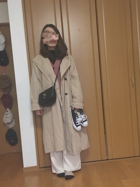 「MODE ROBE（モードローブ）のアイテム（トレンチコート）」を使った、ぱいんさん（レディース・162cm）の春コーディネート