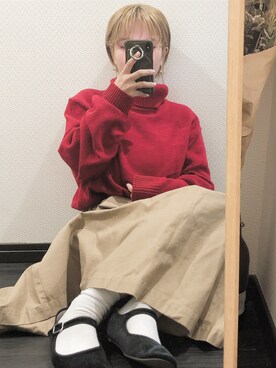 「SVEC（シュベック）のカンフーシューズ kung fu Shoes / ストラップパンプス（バレエシューズ）」を使った、ｊｕｎｎａｎ🐈さん（レディース・146cm）の冬コーディネート