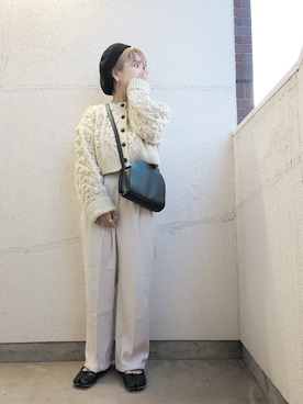 「オールホワイト」｜「アイテム（ハンチング/ベレー帽）」を使った、ｊｕｎｎａｎ🐈さん（レディース・146cm）の冬コーディネート