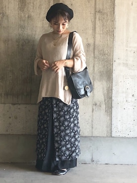 「シアーニット」｜「アイテム（ハンチング/ベレー帽）」を使った、ｊｕｎｎａｎ🐈さん（レディース・147cm）の秋コーディネート