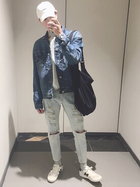 「REPUTATION（レピュテーション）のアイテム（帽子）」を使った、ionism_Shiroさん（メンズ・178cm）の冬コーディネート