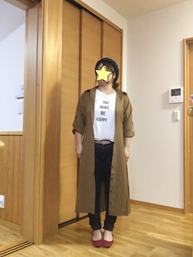 「着痩せ」｜「アイテム（ハンチング/ベレー帽）」を使った、mekkoさん（レディース・150cm）の秋コーディネート