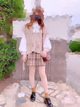 「アプレジュール」｜「アイテム（ベスト）」を使った、しろくまさん（レディース・161cm）の春コーディネート