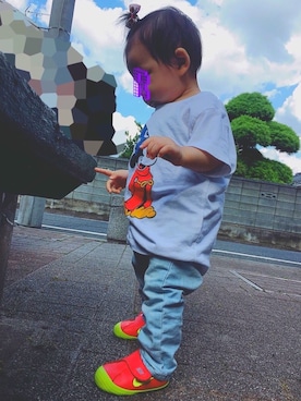「ミッキー」｜ReReRenoReさん（キッズ・80cm）の夏コーディネート