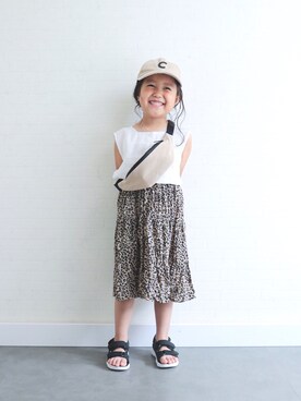 「アイテム（スカート）」を使った、fuairさん（キッズ・100cm）の夏コーディネート