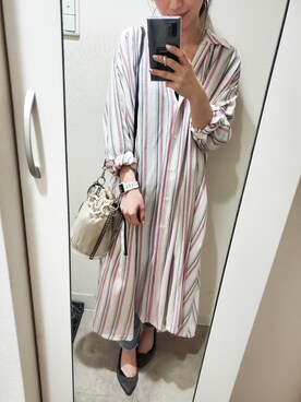 「CASIO（カシオ）の[カシオ] SC★CASIO CA-53WF 腕時計（アナログ腕時計、ホワイト系）」を使った、928imayaさん（レディース・154cm）の春コーディネート