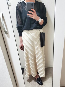 「シースルーニット」｜928imayaさん（レディース・154cm）の春コーディネート