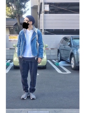 「MONKEY TIME（モンキータイム）のアイテム（デニムジャケット）」を使った、HFさん（メンズ・177cm）の春コーディネート
