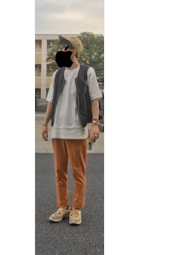 「HUNTISM（ハンティズム）のアイテム」を使った、HFさん（メンズ・177cm）の夏コーディネート