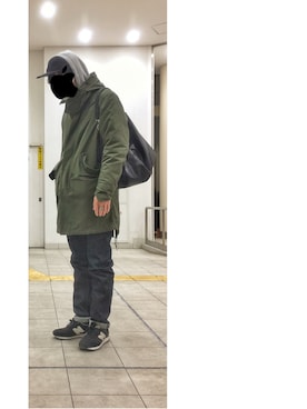 「SEVENDAYS=SUNDAY（セブンデイズサンデイ）のアイテム（キャップ）」を使った、HFさん（メンズ・177cm）の冬コーディネート