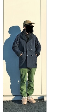 「SEVENDAYS=SUNDAY（セブンデイズサンデイ）のアイテム（キャップ）」を使った、HFさん（メンズ・177cm）の冬コーディネート